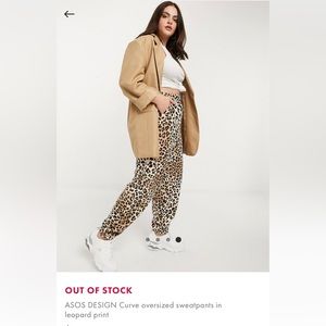 ASOS CURVE oversized sweatpants in leopard print